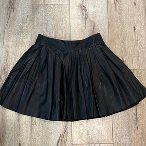 Alice + Olivia Box Pleat Lamb Leather mini Skirt